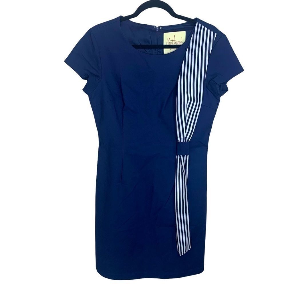 Vintage look Myrtlewood dress navy classy look size large (D1)